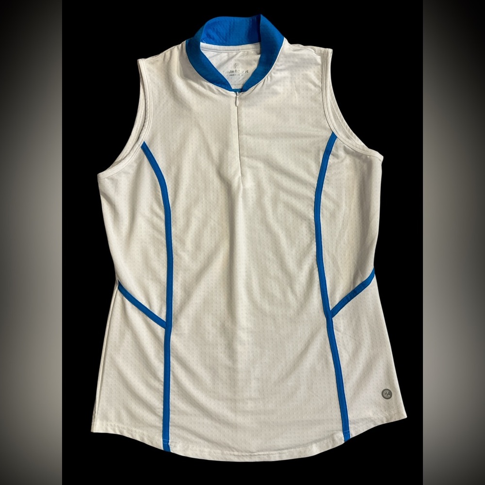 Bette & Court Women's Sleeveless Textured Top With Zipper. Size Medium